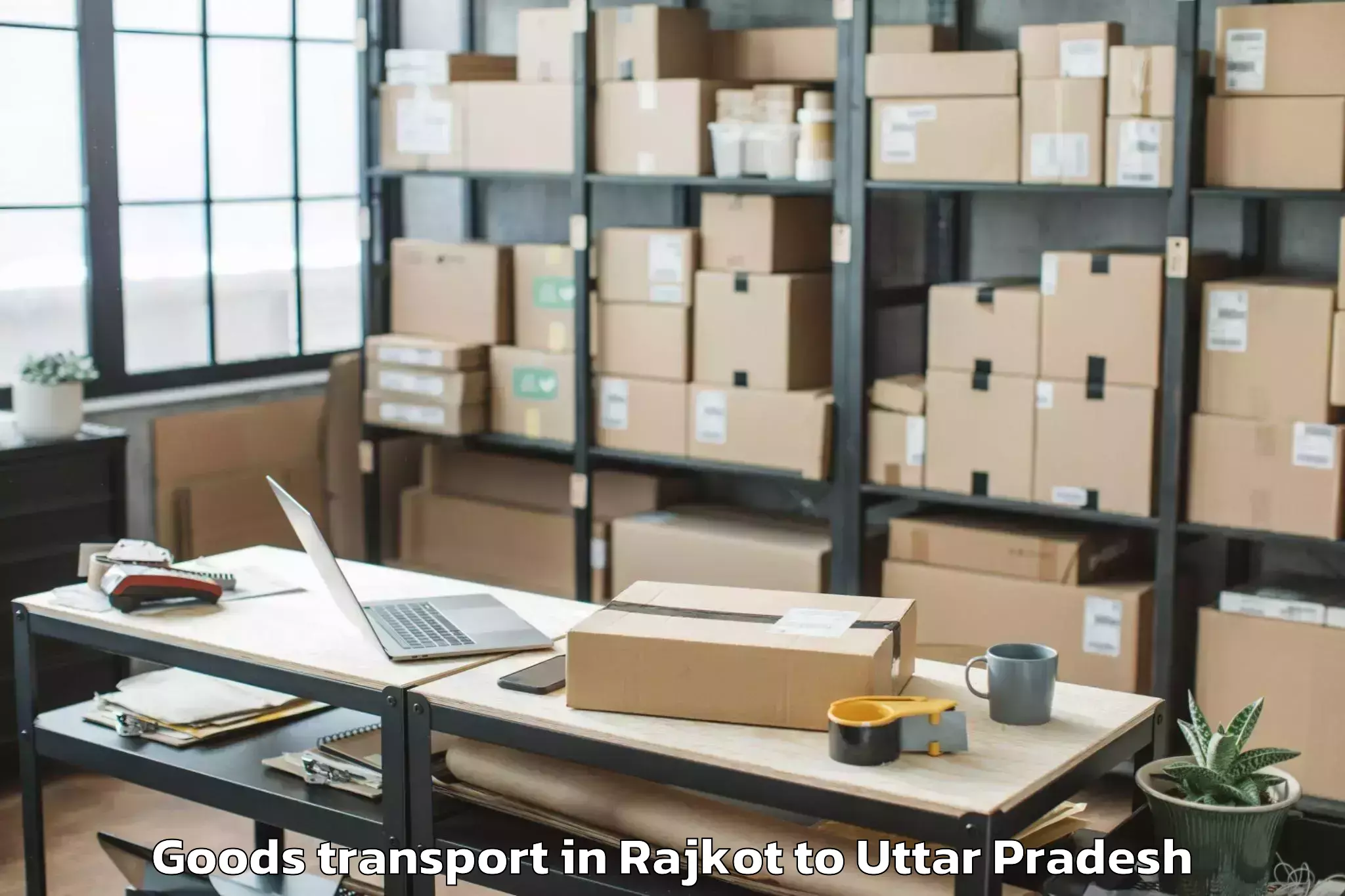 Discover Rajkot to Etawa Goods Transport